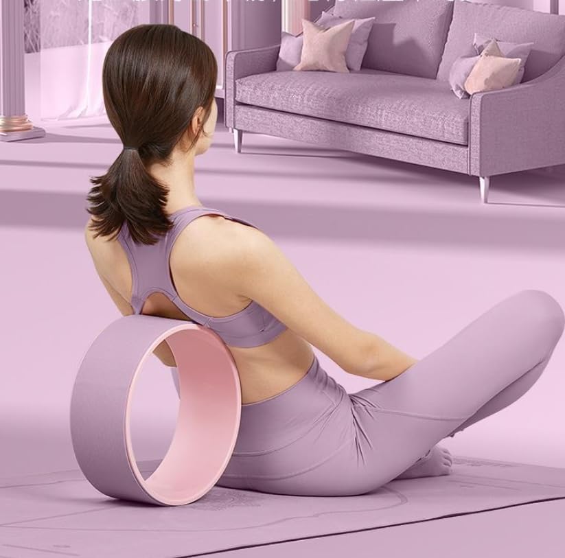 Yoga Wheel 32CM Back Exercise Roller for Yoga, Pilates, Stretch and Strengthening Flexibility, Foam Roller for Pain Relief and Tension Posture, Durable TPE Material and Soft Foam Anti-Slip Pads