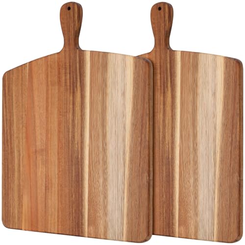 Set de 2 tablas de cortar de madera con mango 43 x 33 x 1.5 cm miniatura 1