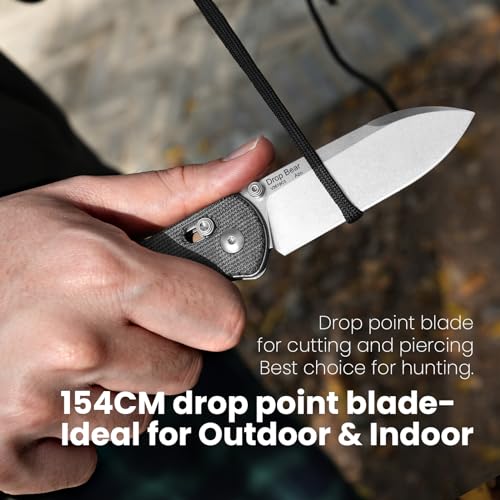 Kizer Drop Bear EDC Knife, Black Micarta Handle, 2.99" 154CM Steel