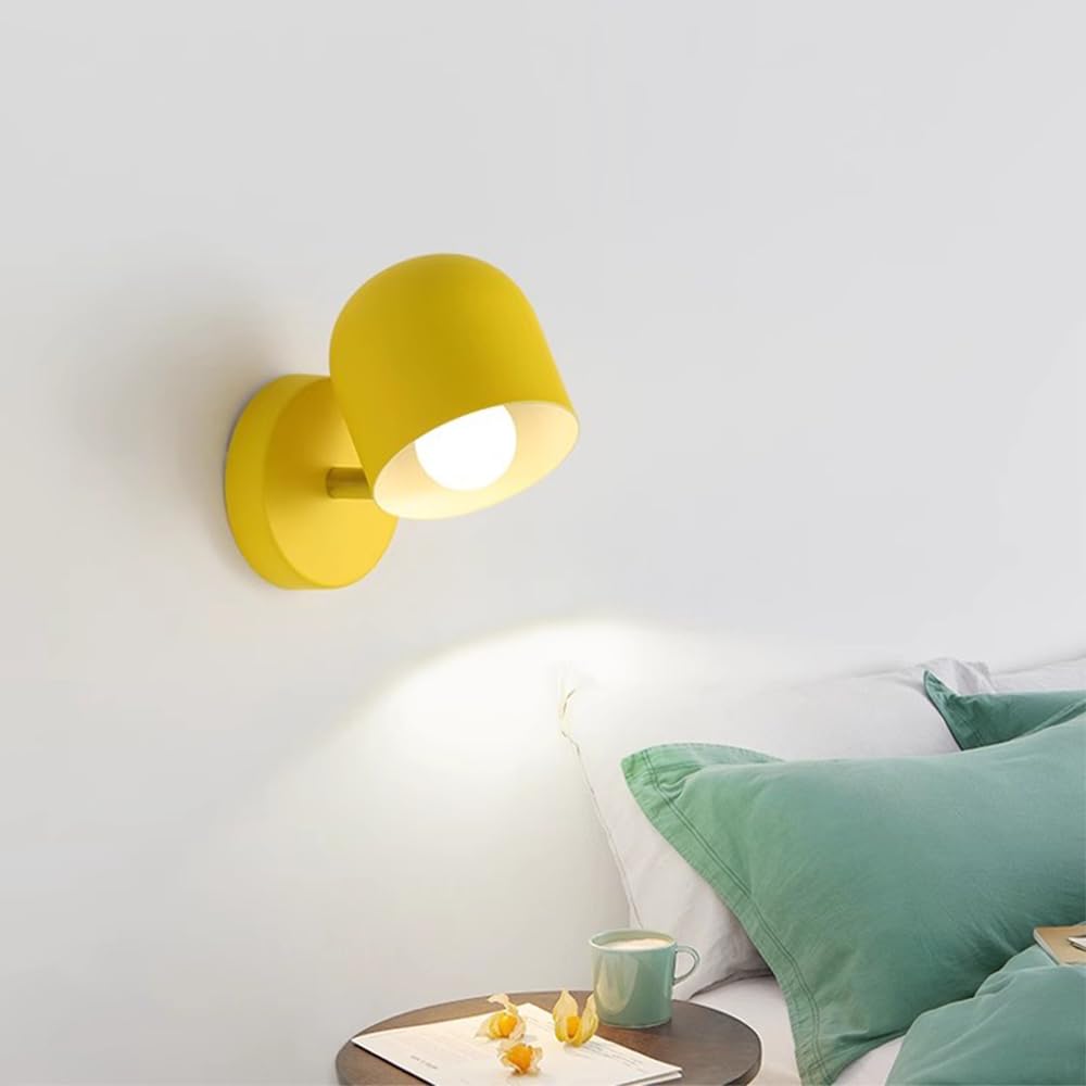 Applique murale rétro I pivotante & orientable I design industriel I vintage I spot mural I E27 Douille (sans ampoules) (Jaune)