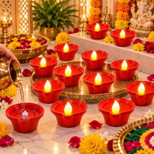 Best Navratri Home Decoration Items (2026) 69 DIVAYANSHI Water Sensor Electric Diya | Automatic Water Activated...
