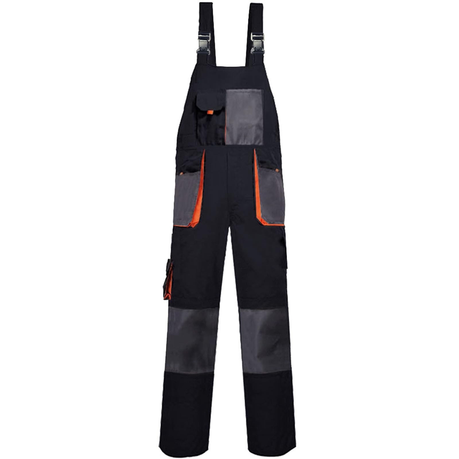 Tirantes para hombre, pantalones de trabajo con botones, elásticos, tallas grandes, pantalones largos, pantalones de peto, pantalones de peto, color negro, peto de trabajo, mono, pantalones cargo,