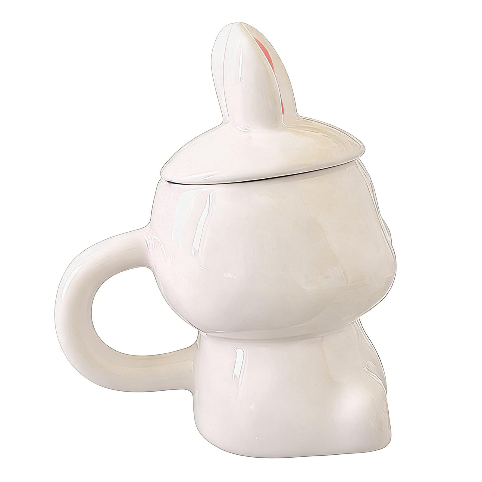 jiingekk Holiday Themed Rabbits Designs Coffee Cup with Cover 350ml Capacity Drinking Mug Great for Home or Offices Conies Lagomorph Coffee Cup