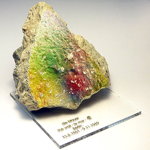 Extra Large & Heavy Piece Of The Real Berlin Wall On Acrylic Base With Certificate Of Authenticity - Authentic Historic German Artifact Souvenir From Europe #TOP2