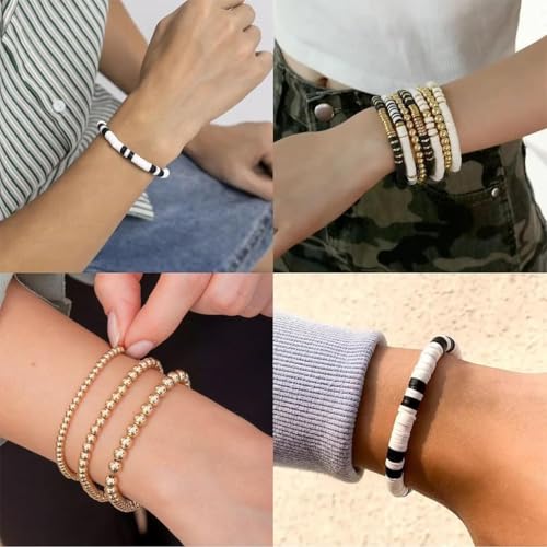 Image of MAGHROLA Jewelry Bracelet Making Clay Kit for Grils | Preppy Polymer Clay Beads with Charms Kit for Friendship Jewelry Making | DIY Arts and Crafts Birthday Gifts for Kids Age 6-13 (Black and White)
