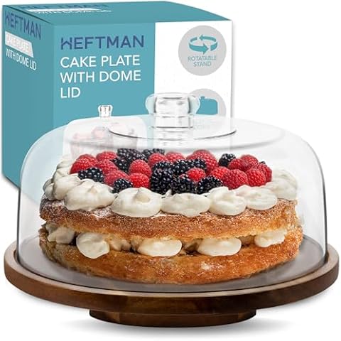 HEFTMAN 10" Rotating Cake Stand with Dome Cover