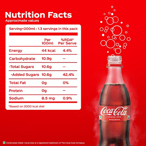 Image of Coca-Cola Original Taste Soft Drink Pet Bottle, 250 Ml (Pack 0F 8)