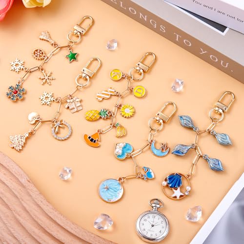 Image of Wurosi 25 Set Paperclip Keychain Making Kit, Bag Charm Kit, 25 Keychain Clips, 25 Extender Chain, 25 Resealable Pouch Bag, 25 Thank You Cards, 5M Hemp Rope, Jewelry Making Kit for DIY Keyrings Charms