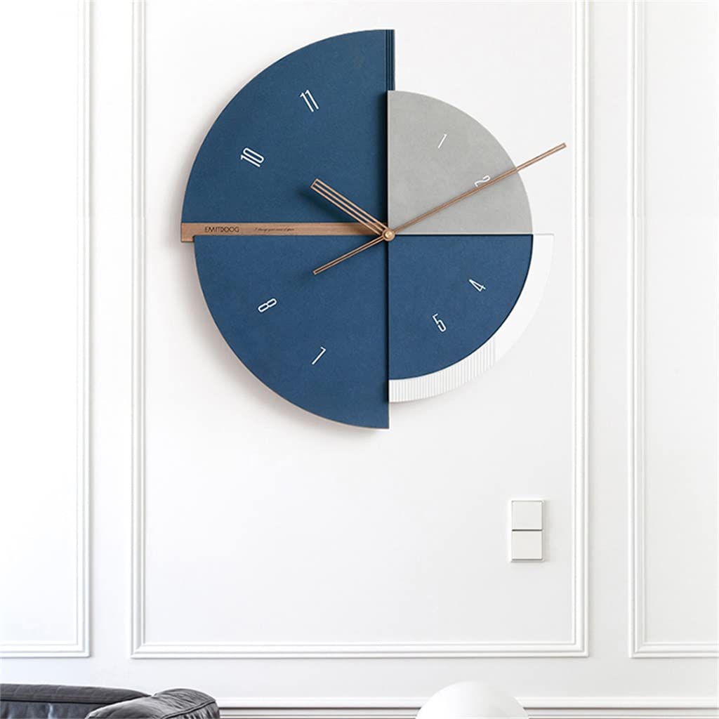 Grande Horloge Murale TEMPSA – 40 Cm, Design 3D Bois Doré, Rétro, Anti-humidité, Fabrication Française