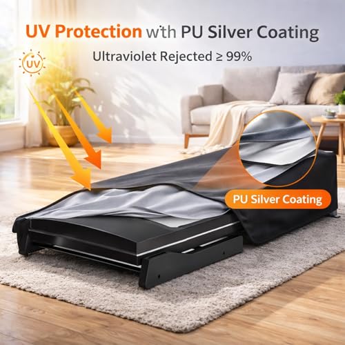 Image of EVRBUL Treadmill Cover Heavy Duty Waterproof Dustproof Running Machine Cover Home Gym Exercise Workout Equipment Protective with Air Vents Reflective Strip Drawstring