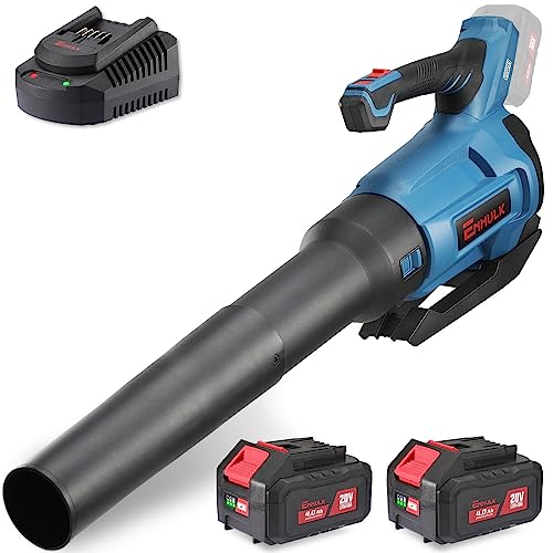 Enhulk Brushless Leaf Blower Cordless, 430 CFM Max Electric Jet Blower