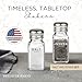 Glass Salt and Pepper Shakers Set by Brighter Barns - Modern Kitchen Decor, Dining Table Countertop Accessory - Rustic, Farmhouse, Vintage Glass Shakers with Stainless Steel Lids for Home, Restaurant