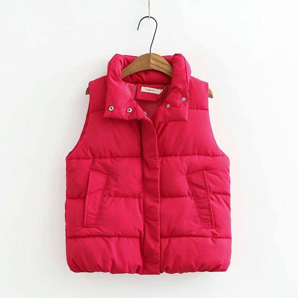 Piumino Senza Maniche, Gilet Da Donna Con Risvolto Gilet Di Transizione Rosso Gilet Invernale Senza Maniche Gilet Imbottito Da Donna Elegante Gilet Caldo Da Donna Gilet Imbottito Invernale Office Ho