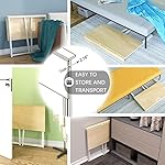 4NM 31.5" Folding Desk, Simple Assembly Computer Desk Study Writing Table for Small Space Offices/Home - Natural and White - Image 5