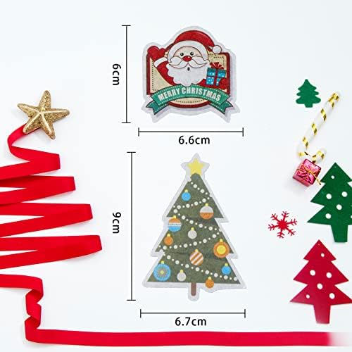 Vintage Christmas Stickers Set (4 Packs, 240 Sheets) Aesthetic Santa Christmas Tree Santa Claus Snowflake Scrapbook Stickers, DIY Antique Decorative Stickers for Greeting Card Notebook Gift Wrapping