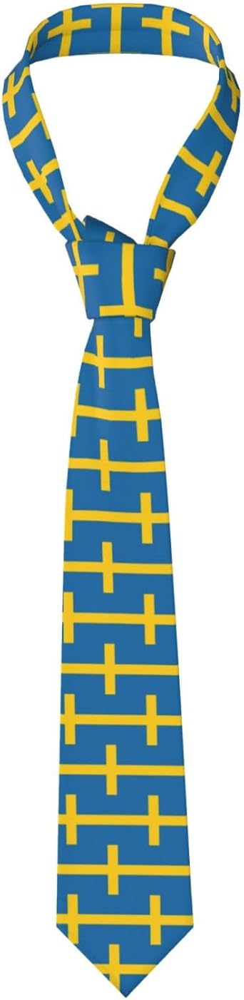 Krawatte mit schwedischer Flagge f r Herren eleganter Anzug und Krawatte modisch bedruckt Blumenmuster formelle Party Hochzeit