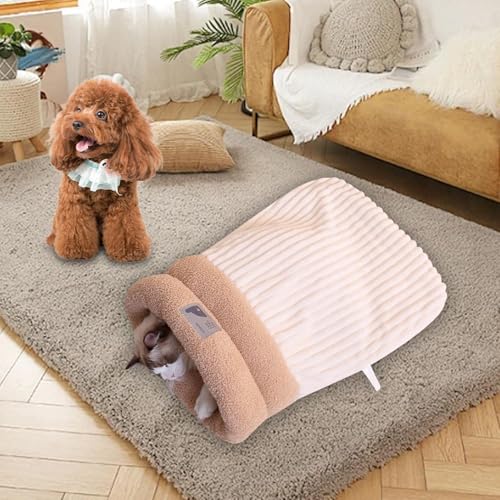 Saco de felpa para mascotas semicerrado ideal para viajes en coche y noches de invierno 7