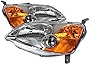 DNA Motoring HL-OH-HC01-CH-AM Chrome Amber Headlights Replacement Compatible with 01-03 Honda Civic