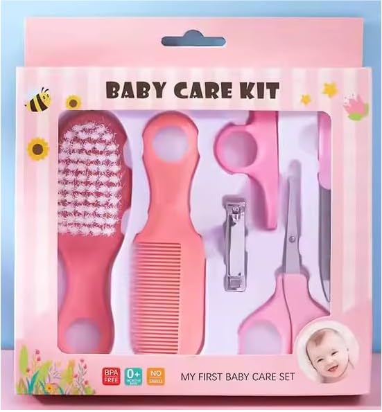 MEDIVEDHA Baby Care Kit – 6 Piece Infant Grooming & Hygiene Set | Soft Hair Brush, Comb, Nail Clippers, Safety Scissors & Finger Toothbrush | Newborn Essentials Gift Set for Boys & Girls-image-44