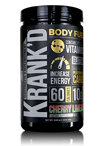 Krankd Body Fuel by JBN - Essential Vitamins and Minerals - Replenish Electrolytes Increase Energy with Highly Digestible Carbohydrates, 60 Calories (30 serv, Cherry Limeade), 1.06 pounds (480 Grams)