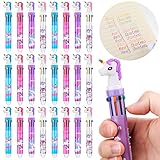 Jetec 24 Pcs 10 in 1 Unicorn Ballpoint Pen Multicolor Unicorn Pens Multicolor Unicorn Retractable Ballpoint Pens Fun Roller Ball Pens Retractable Gel Ink Unicorn Pens for Kids Office School Gift