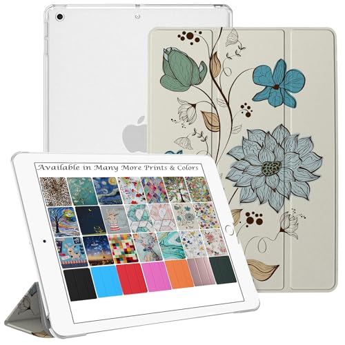 Image of DuraSafe Cases for iPad mini 4 2015-7.9 inch A1538 A1550 Smart Tri Fold Printed Cover with Transparent Back - Watercolor Flowers