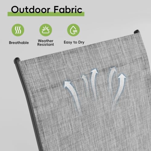 Image of Patio Chairs Set of 4, Stackable Outdoor Dining Chairs for All Weather, Metal Modern Outside Furniture Chair for Pool Side, Garden, Backyard Deck, Light Grey