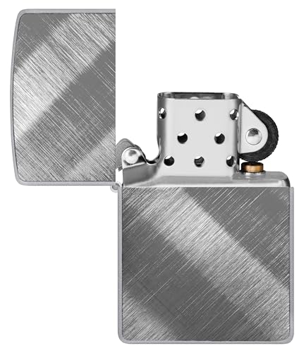 Image of Zippo Classic Diagonal Weave Windproof Lighter - Textured Chrome Finish with Subtle Pattern, Refillable, (BIS Certified)