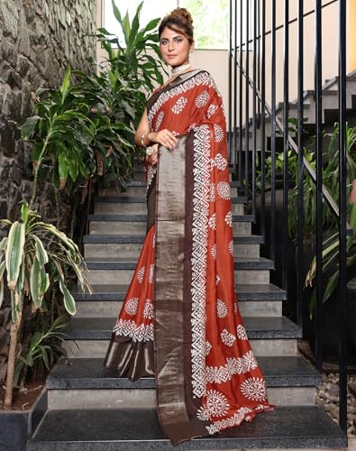 Image of Yashika Women's Dola jacquard Saree| Lightweight Digital Graphic Printed Saree for Women with Unstitched Blouse Piece