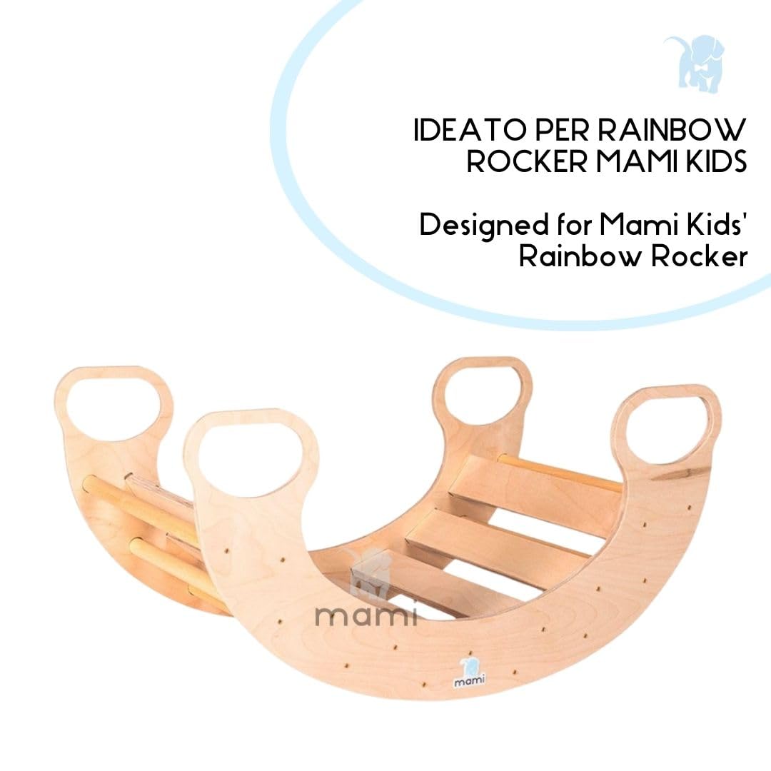 Coussin enfant pour balançoire Montessorien Rainbow Rocker 80x50 cm 100% coton amovible lavable