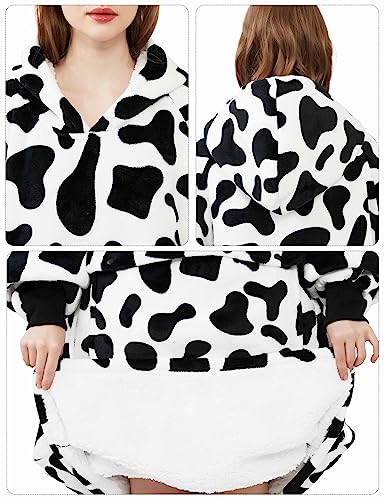 Image of KFUBUO Wearable Blanket Hoodie for Adults Sherpa All Patterns Oversized Sweatshirt Blanket with Pocket