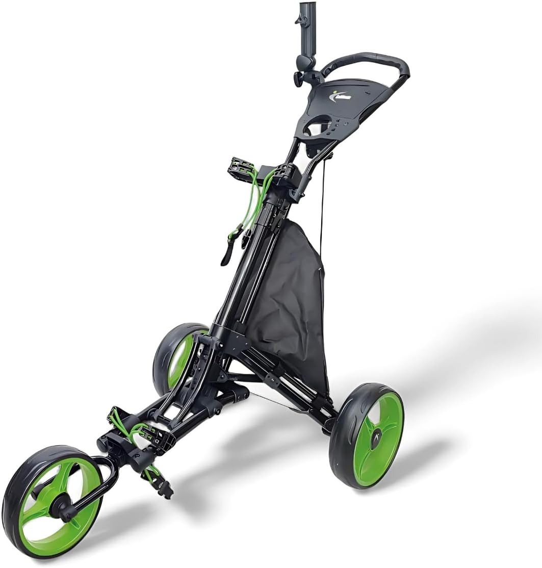 Cruiser 2.0 Three Wheel Golf Push Cart (Black-Green)