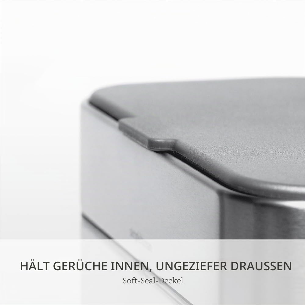 simplehuman CW1645 4 Liter, Kompost-Caddy, Komposteimer für Küche mit Deckel, gebürsteter Stahl, 5 Jahre Garantie