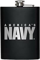 Vista 9 de Frasco azul marino envuelto en cuero de 8 onzas Frasco de acero inoxidable USN para licor - Marrón tabaco, regalos de la Marina de los Estados