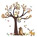 Nesloonp Sticker Mural Animaux De La Jungle，Tickers Muraux Enfants Stickers, Hibou Decoration Mural Stickers Chambre Enfants Garderie Salon Chambre Décoration De La Salon Décoration Murale(2 Stücke)