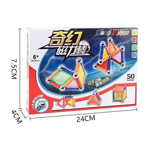 MINGZE 50 Teile/Satz Magnetische Sticks Konstruktionsspielzeug, Pädagogische Bausteine Puzzle Magnet Spielzeug Für… – Bild 4