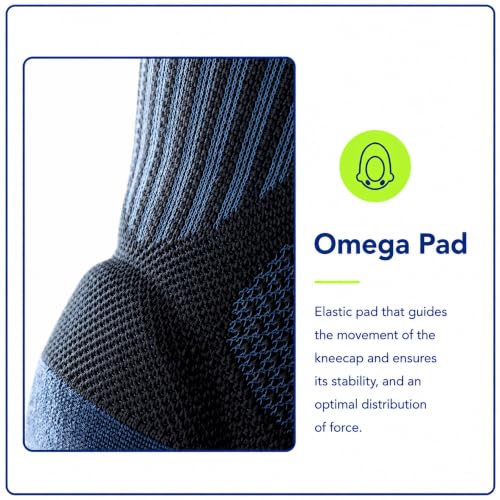 Image of Bauerfeind Sports Knee Support - Breathable Compression Knee Brace for Athletes - Medical Grade Compression - Lightweight, Moisture Wicking, Breathable and Washable Knit Fabric - Rivera Color - Large
