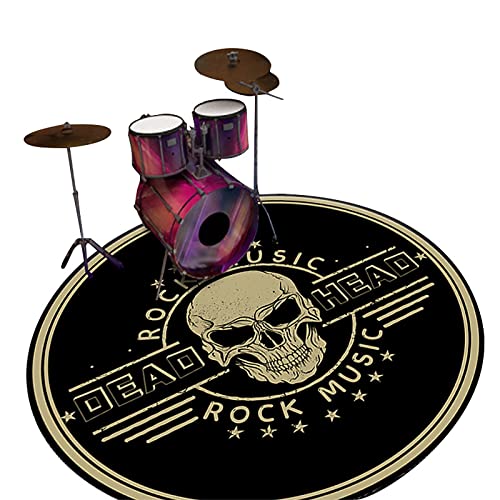 Guoyoocc Trommelteppich Schlagzeugteppich 3D-gedruckte runde Trommelmatte,schalldichte Matte,rutschfeste Teppiche für Bassdrum-Snare und andere Kernsatzkomponenten,80-200 cm