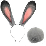 AXVJKRTU Cosplay judy hopps Halloween Roleplay ears tail (black)