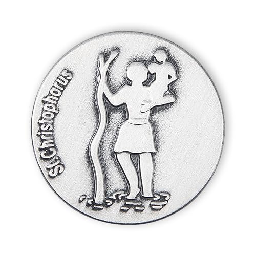 Fritz Cox kleine Christophorus Autoplakette ST. CHRISTOPHORUS | magnetisch und selbstklebend | auf Geschenkkarte | Moderne Darstellung | 2,3cm