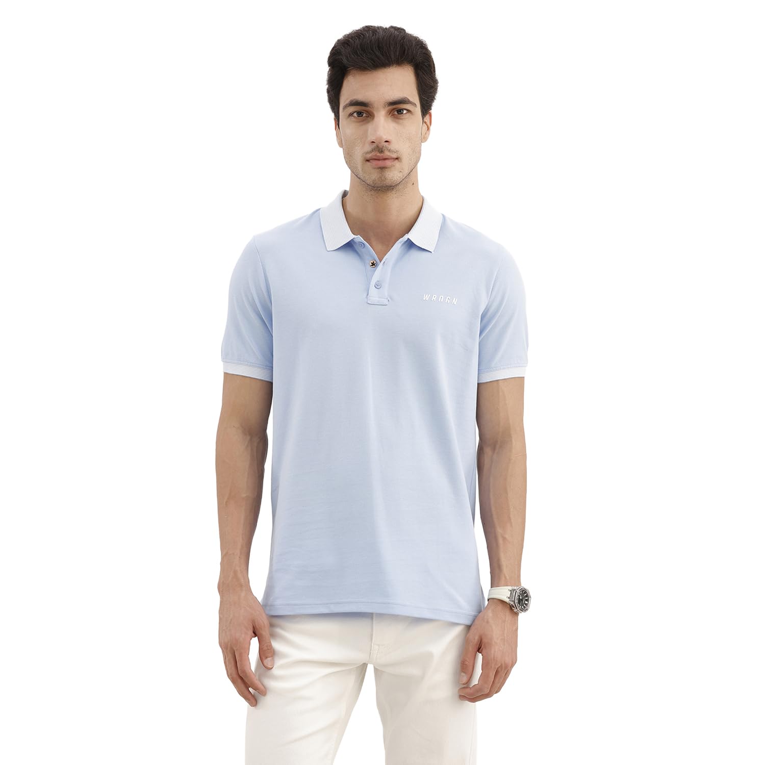 wrogn Men's Cotton Blend Polo T-Shirt | Solid | Slim Fit-picture-23