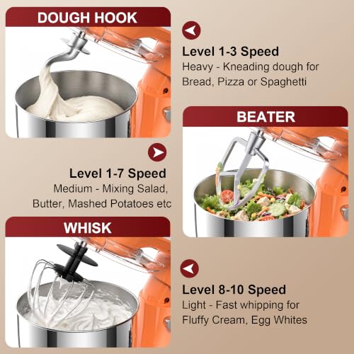 Image of Honinst 4QT Electric Stand Mixer, 10-Speed Tilt-Head Compact Kitchen Mixer