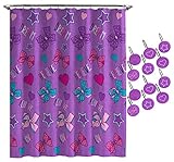 Jay Franco Nickelodeon JoJo Siwa Dream Believe Shower Curtain & 12-Piece Hook Set & Easy Use (Official Nickelodeon Product)
