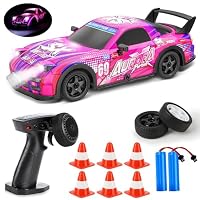 Voiture Télécommandée Drift 1:24 - 4WD - Vitesse 18km/h - Lumières LED - Pour Enfants 6+ - Blanc