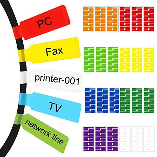 FXHDC-M 240 Pcs 8 Colours Cable Labels - Tear Resistant