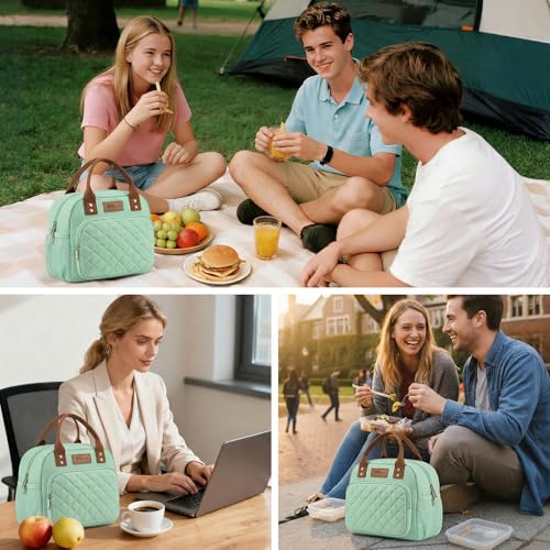 HOMESPON Kühltasche klein, Lunchbox, Isolierte Cooler Lunchtasche, grün – Ansicht 6