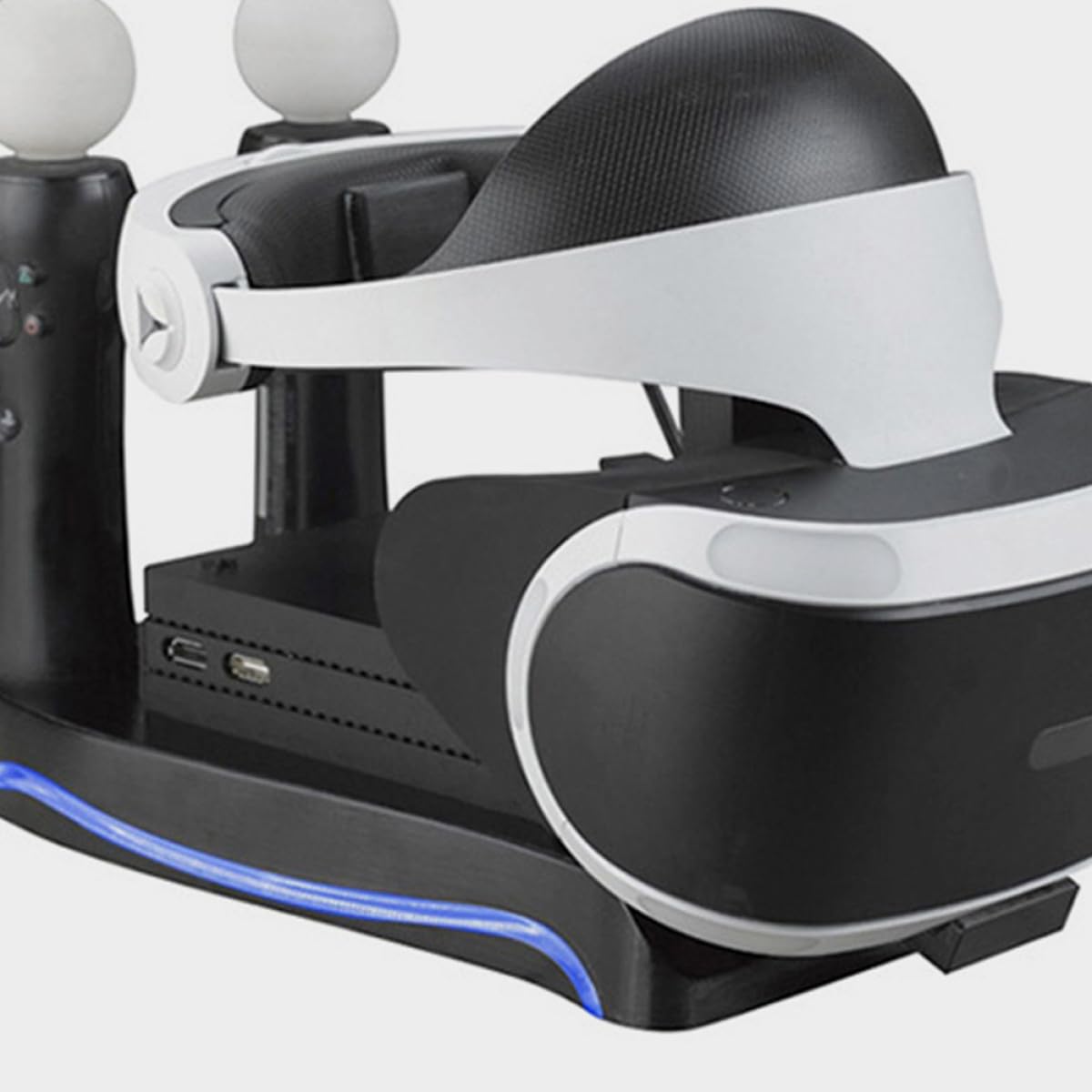OSALADI Soporte para Gafas De Realidad Virtual Base para Gafas De Realidad Virtual Organizador De Estación De Carga para Mandos De Compatible VR para Sujeta Cascos Gaming y Almacenamiento
