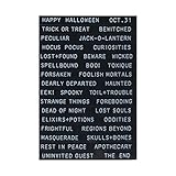 Tim Holtz - Advantus Idea-Ology Sentiments Label Stickers 70/Pkg-Halloween Art Craft, Black and Qhite