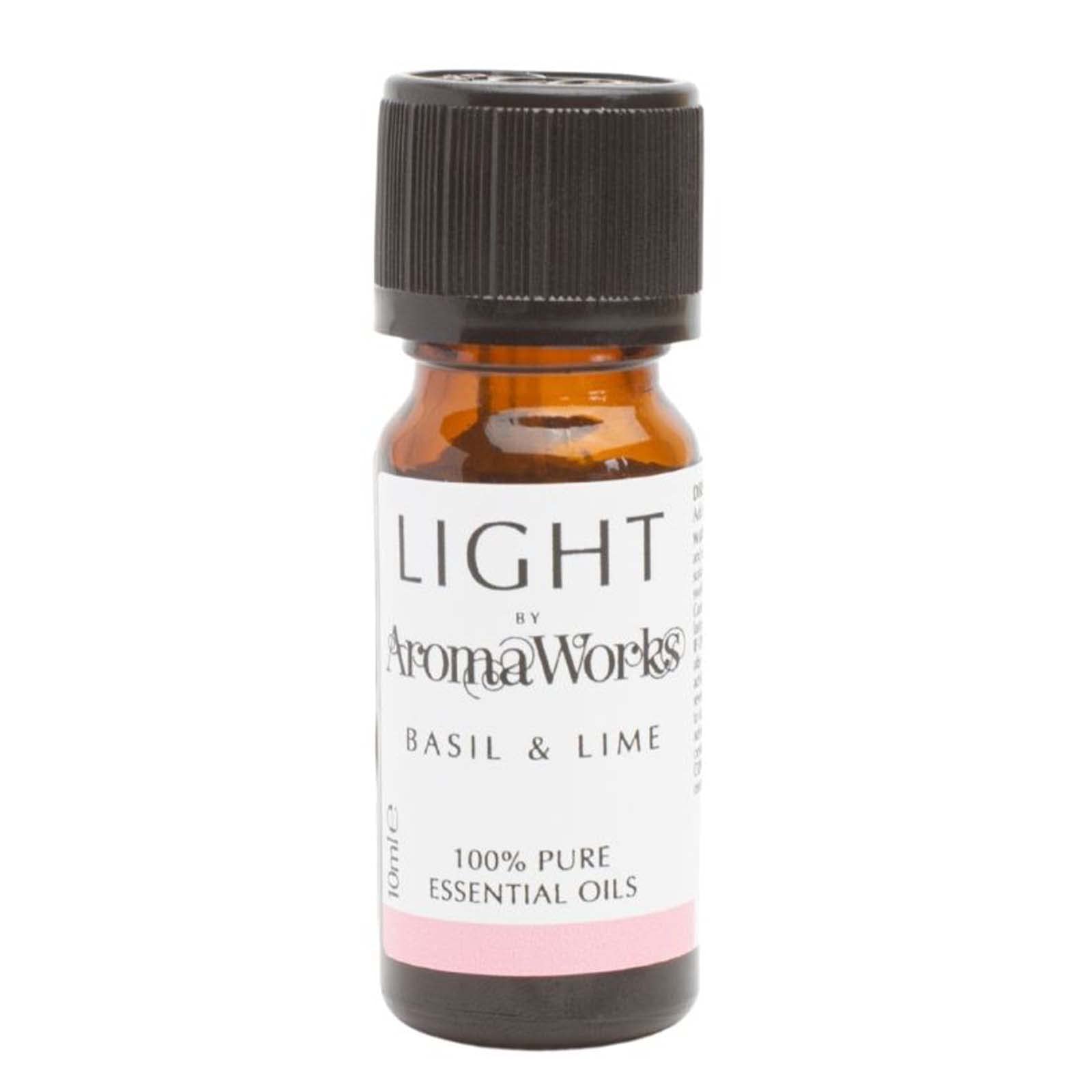 Aromaworks Light Essential Oil - Basil and Lime - Envelop Your Senses - Bring The Wonders of Aromatherapy to Any Room - De-Stress and Fill with Calm - Blissfully Relaxing Aroma - 0.33 Oz