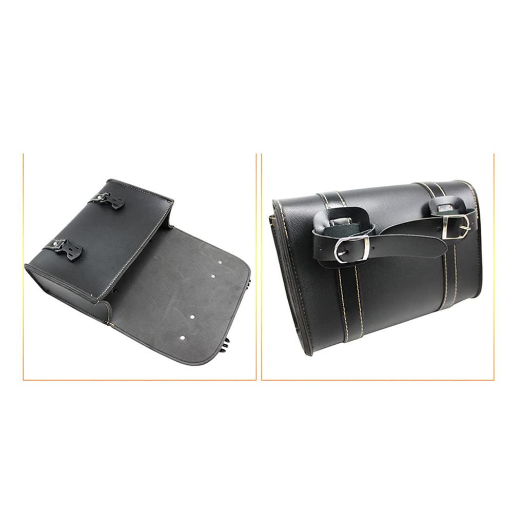 YIBO に適用 バイクツーリング バッグ オートバイバッグ 小物入れ ブラック PUレザー ツールポーチ サイドバッグ ツールバッグ